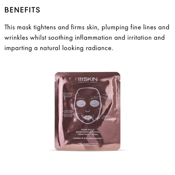 NIB 111SKIN Rose Gold Brightening Facial Treatment Masks x5 Individually Sealed - Picture 3 of 13